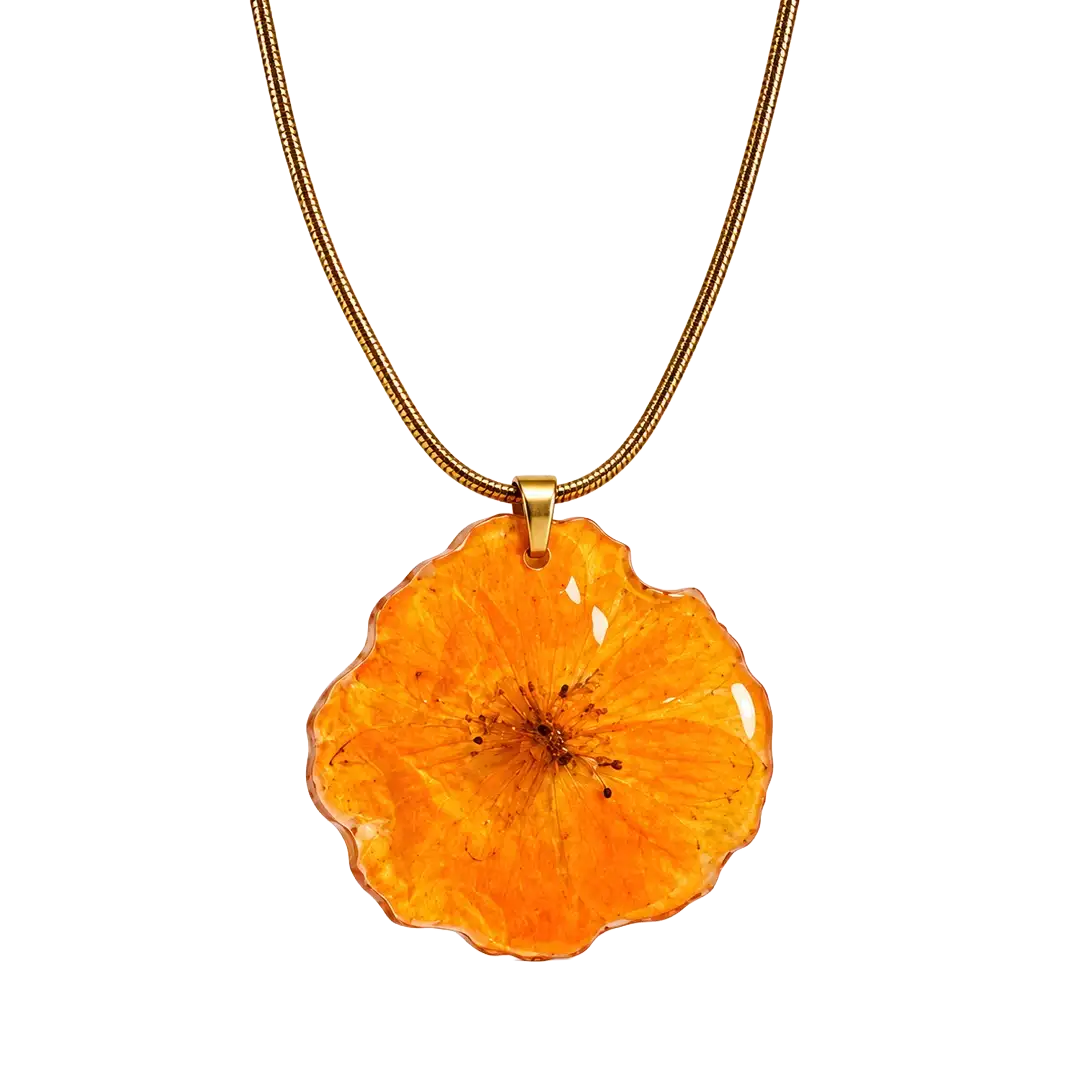Flor de Rosa Prensada Mandarina