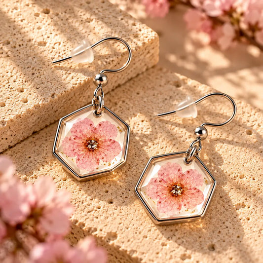 Flor Rosa Hexagonal