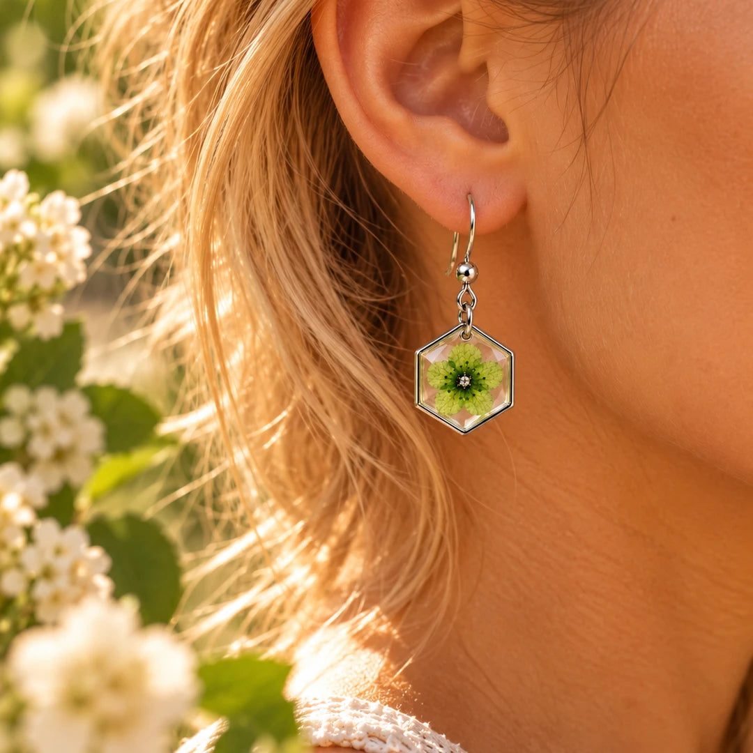 Flor Verde Hexagonal